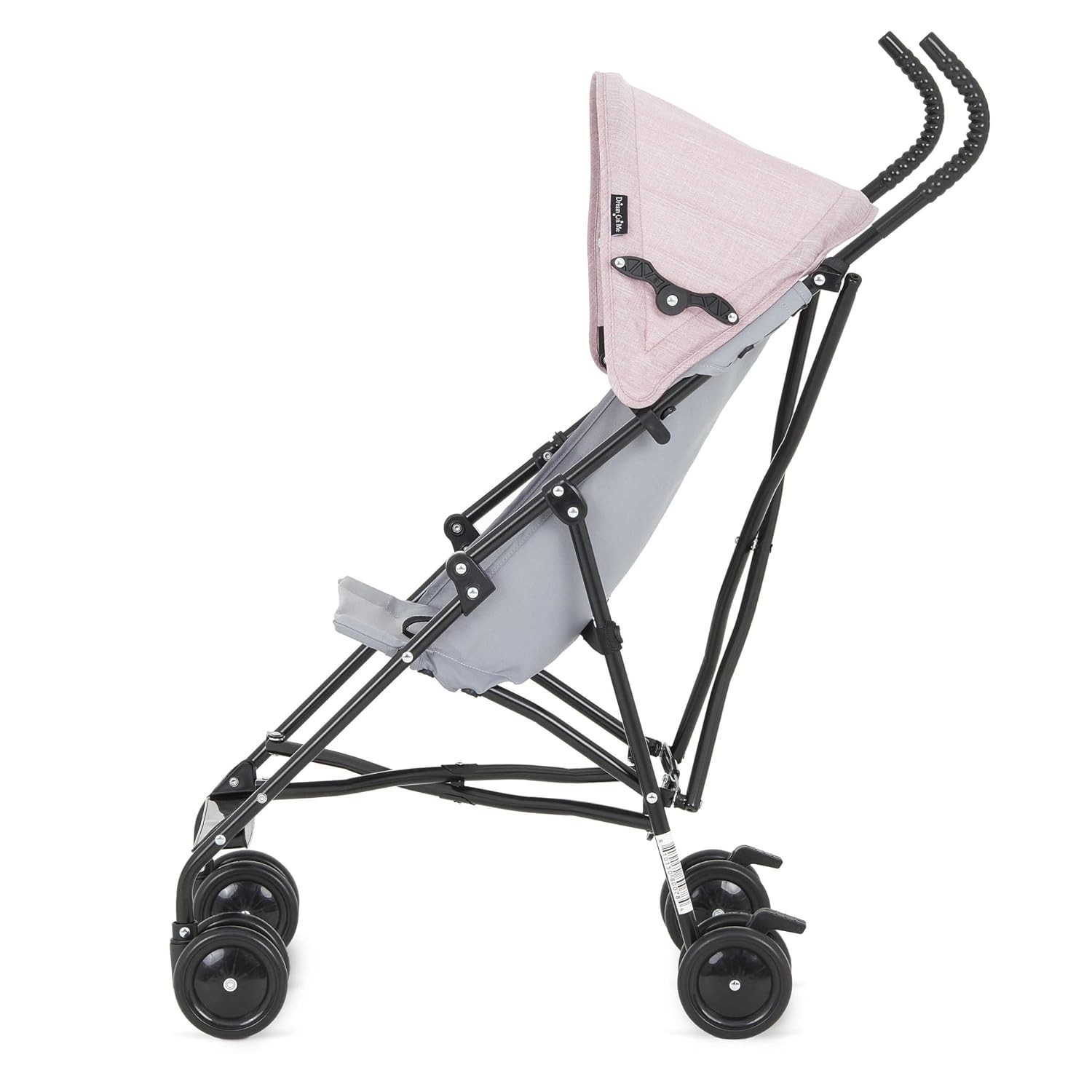 Compact Pink Stroller, 1-Hand Fold | 3-Point Safety Harness