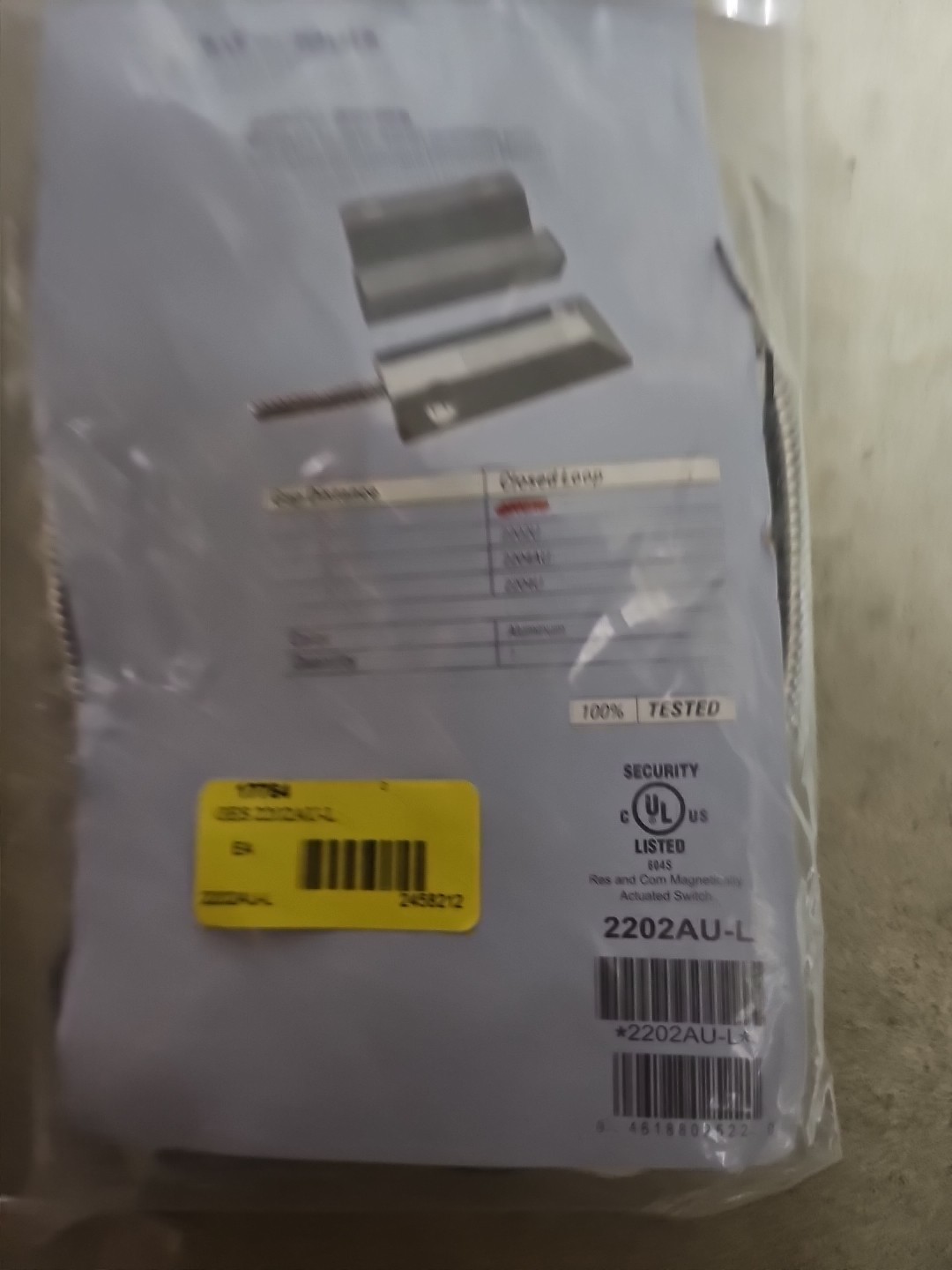 Interlogix Miniature Surface Mount Magnetic Overhead Door 2202AU-L #215