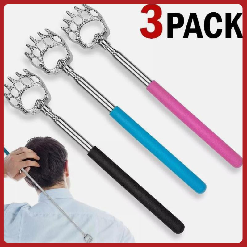 Bear Claw Telescopic Metal Back Scratcher Back Extendable Massager Gift 3 Pack