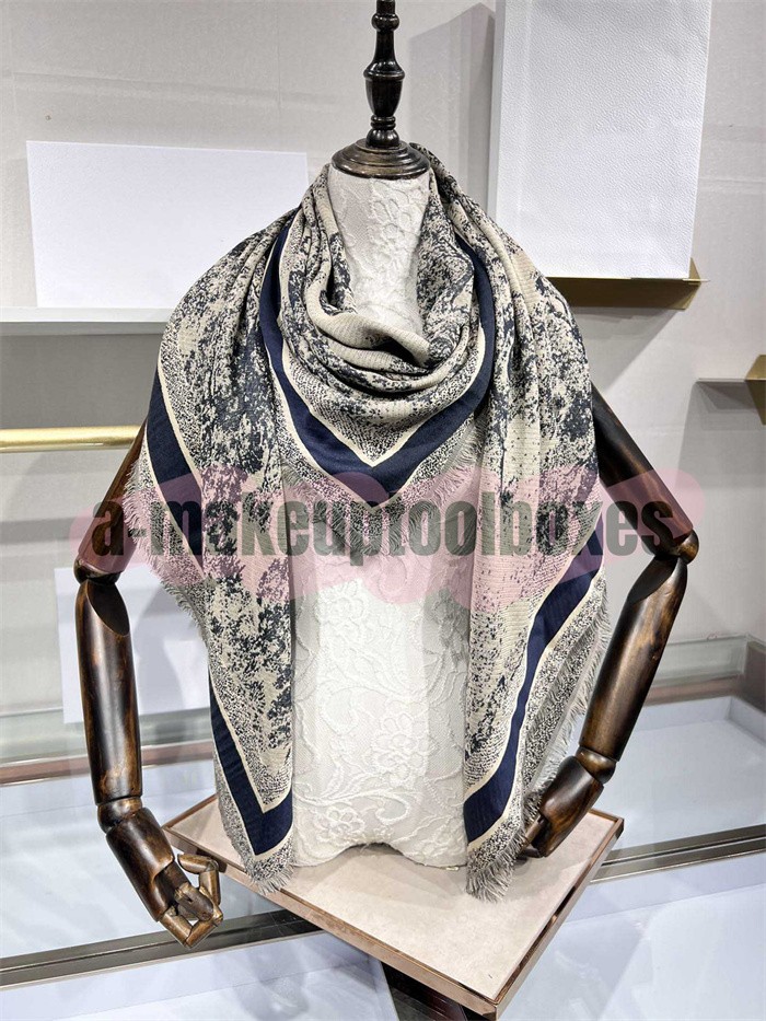 Wool Silk Cotton Jungle Animal Print Fringed Square Wrap Scarf Shawl 140CM S32