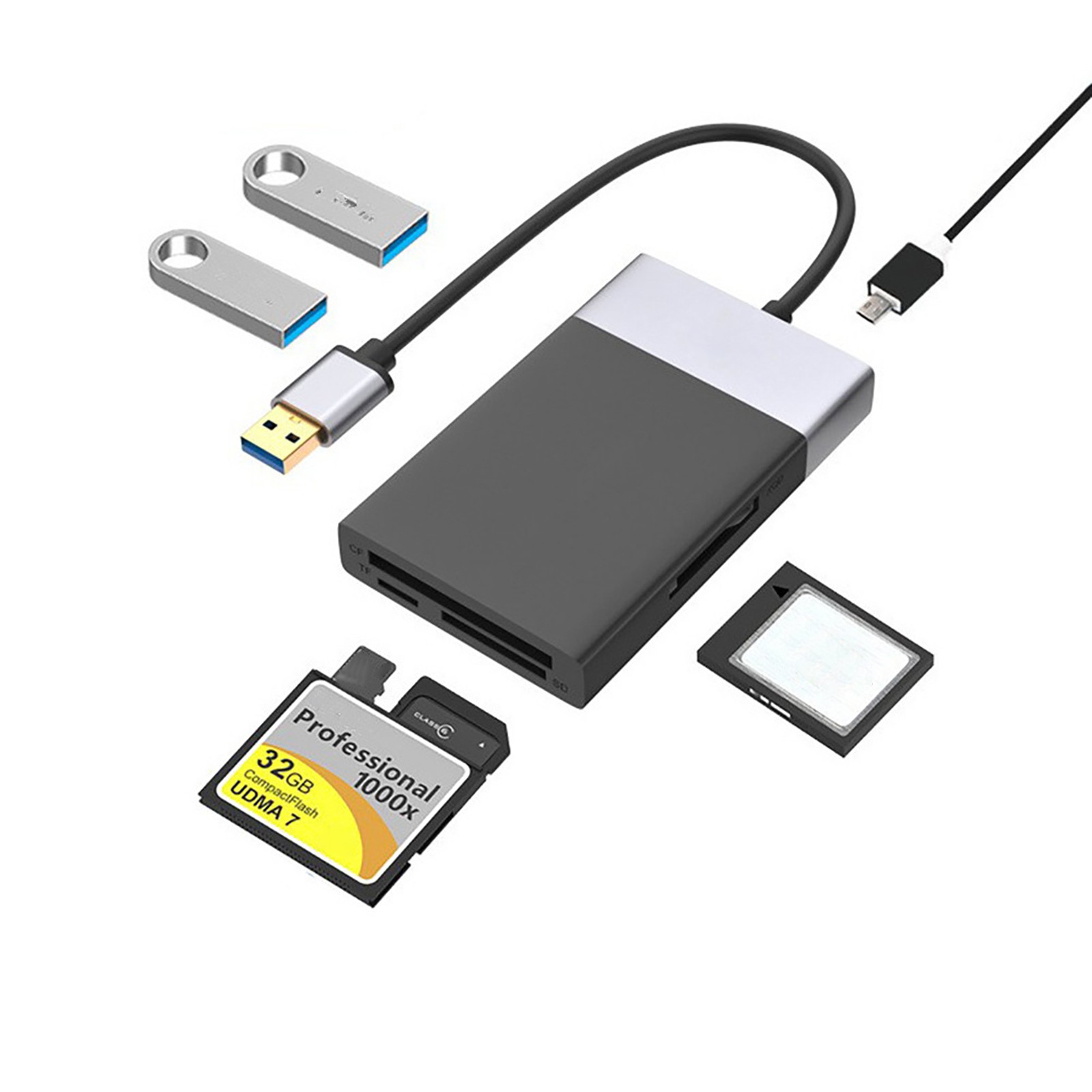 USB 3.0 To CF XQD SD TF Memory Card Reader Writer OTG U Flash Disk Adapter