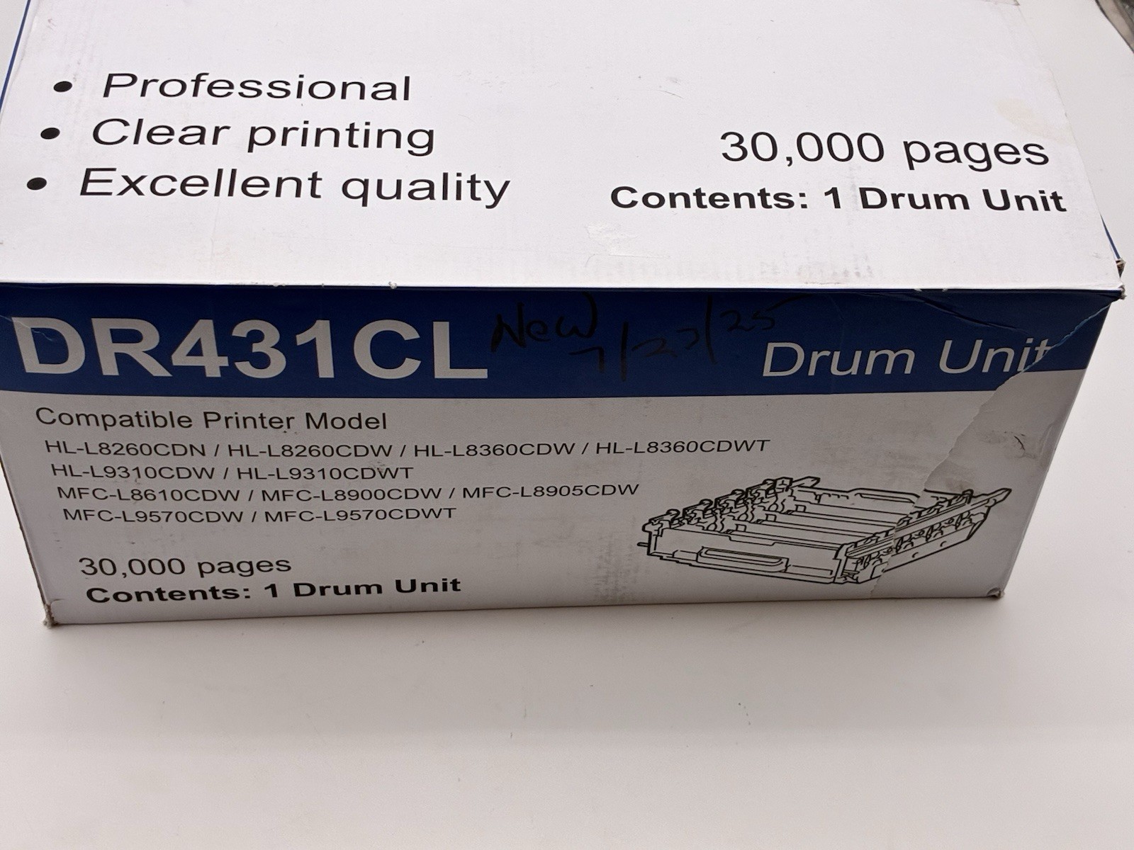 DR431CL High Yield Drum Unit Compatible Brother HL-L8260 L8360 MFC-L8900 New