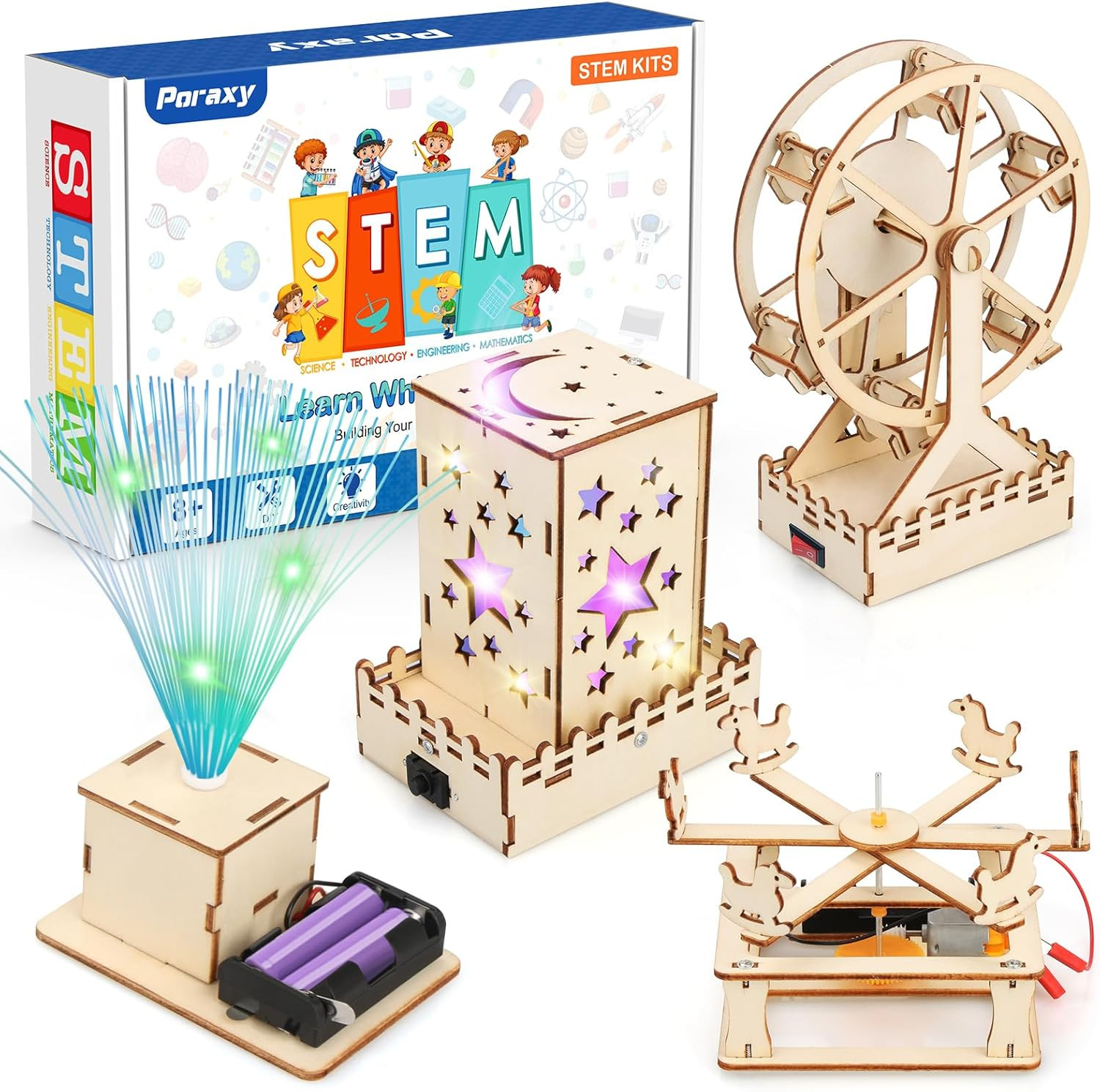 Kit STEM 4 en 1 ninos 8-10 anos proyectos ciencia puzzles 3D regalo educativo