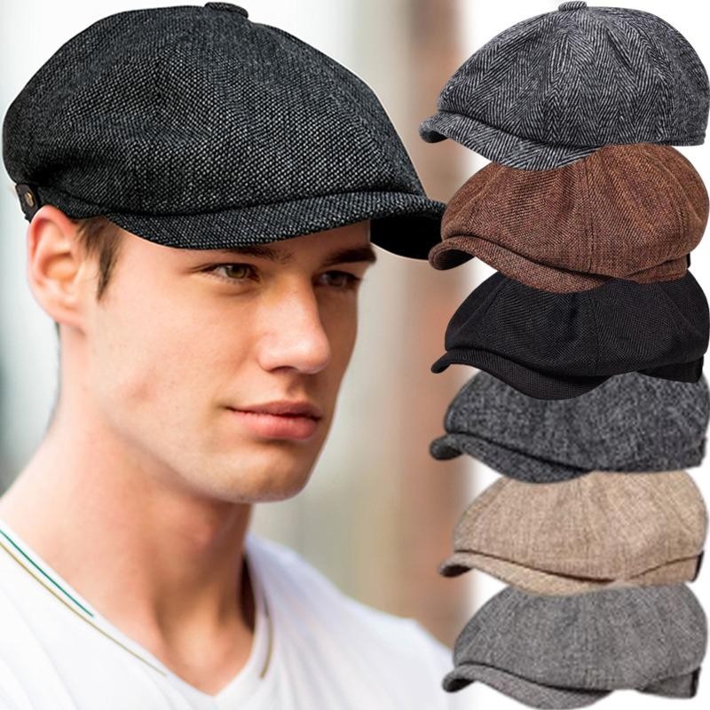 2025 New Classic Hat for Men Caps Vintage Retro Tweed Peaky Blinders Beret Hat F