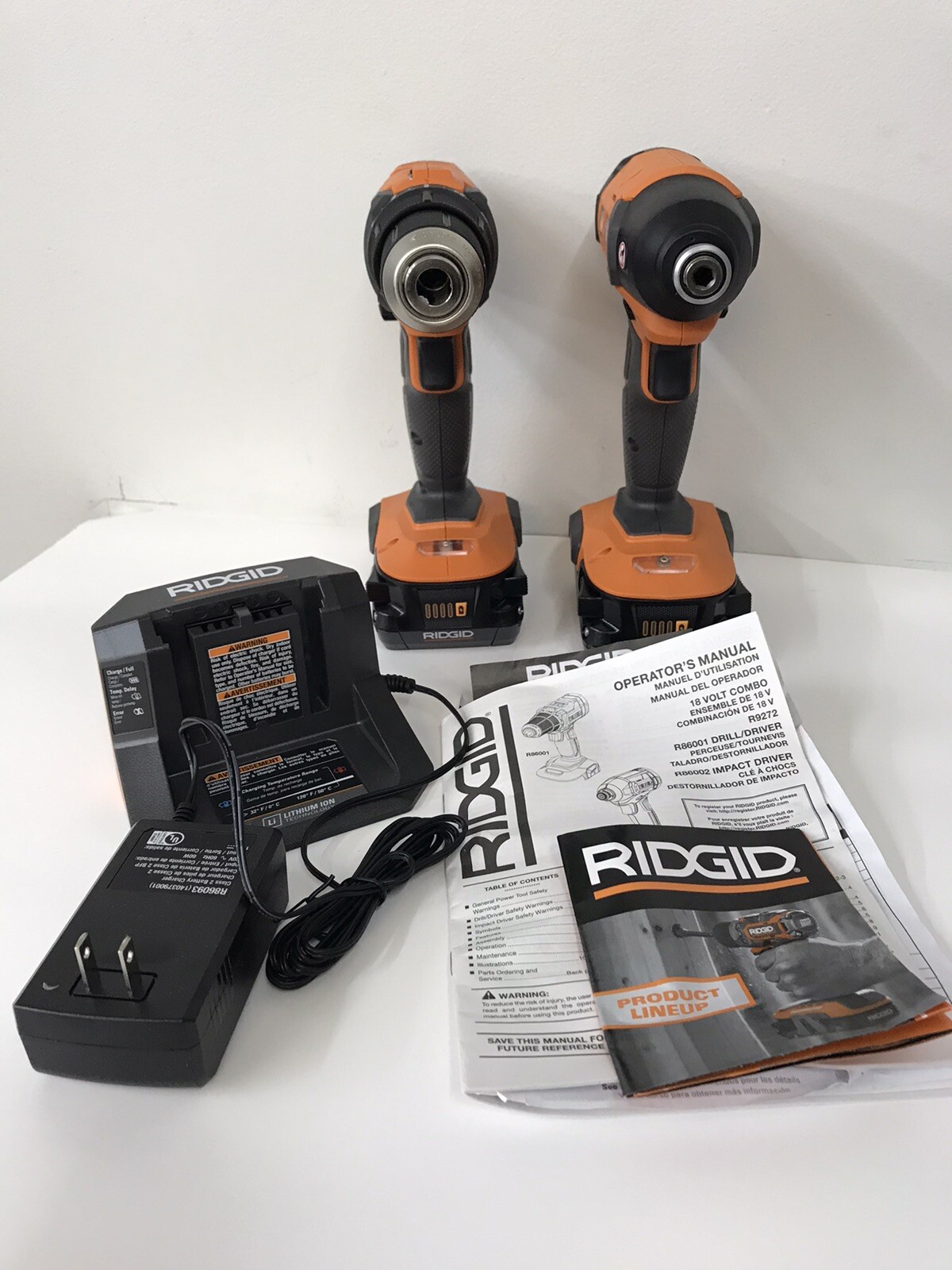 Ridgid Cordless 2 Tool Combo kit R86001 & R86002
