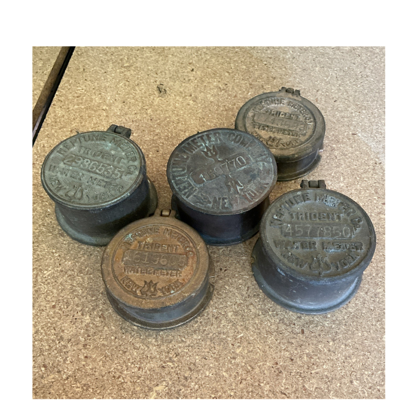 Neptune Trident Utility Water Meter Covers/Caps Hinged Lids Lot of 5 MPN 2986535