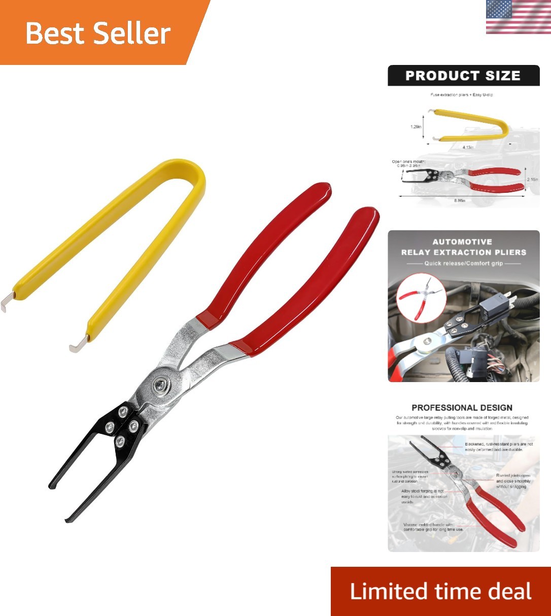 2PCS Relay and Fuse Removal Tool, Relay Puller Pliers Fuse Puller Tool Car El...