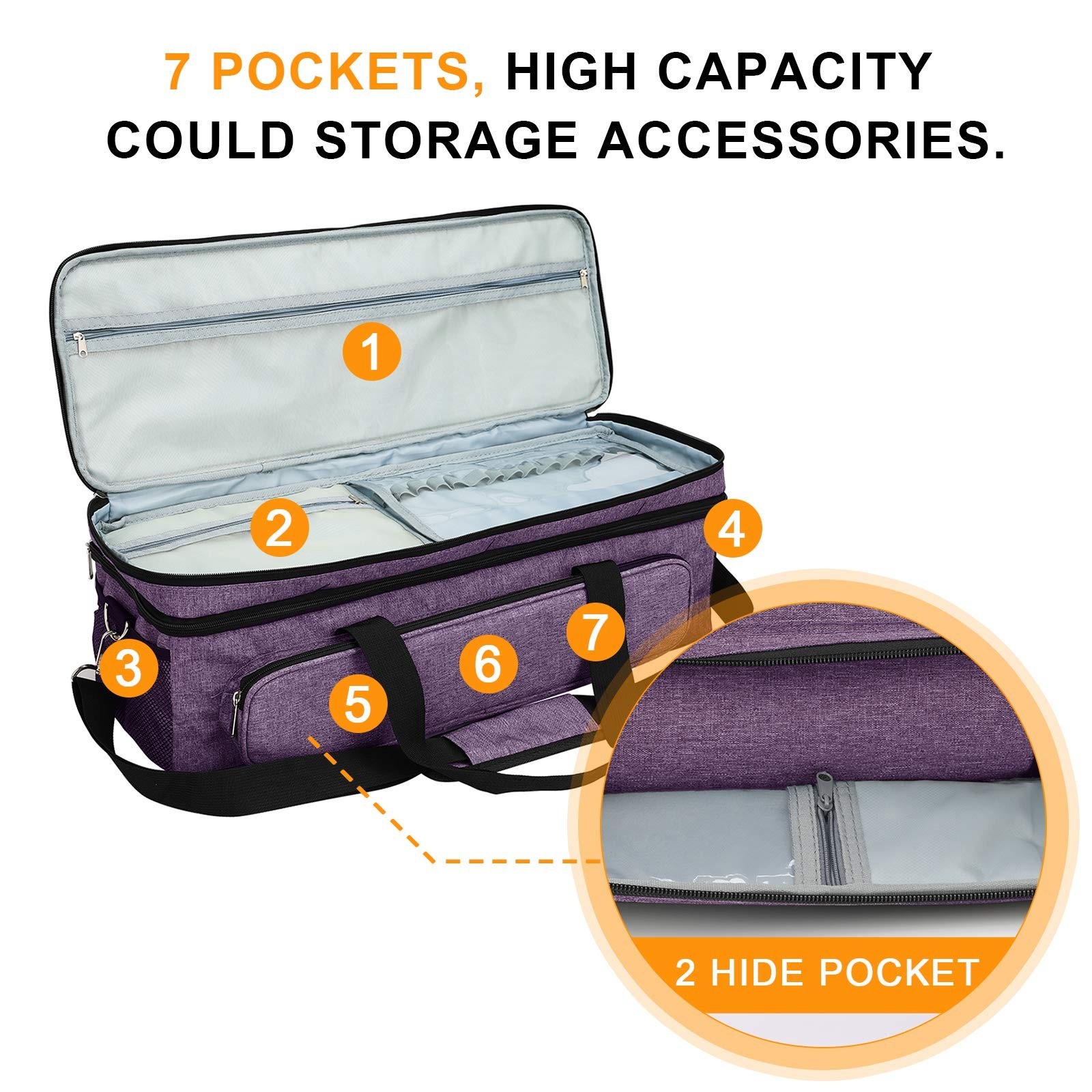 Luxiv Double-Layer Carrying Case for Cricut Explore/Air/Maker - Portable 2 La...