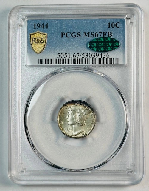 1944 P Mercury Dime PCGS MS-67 FB CAC