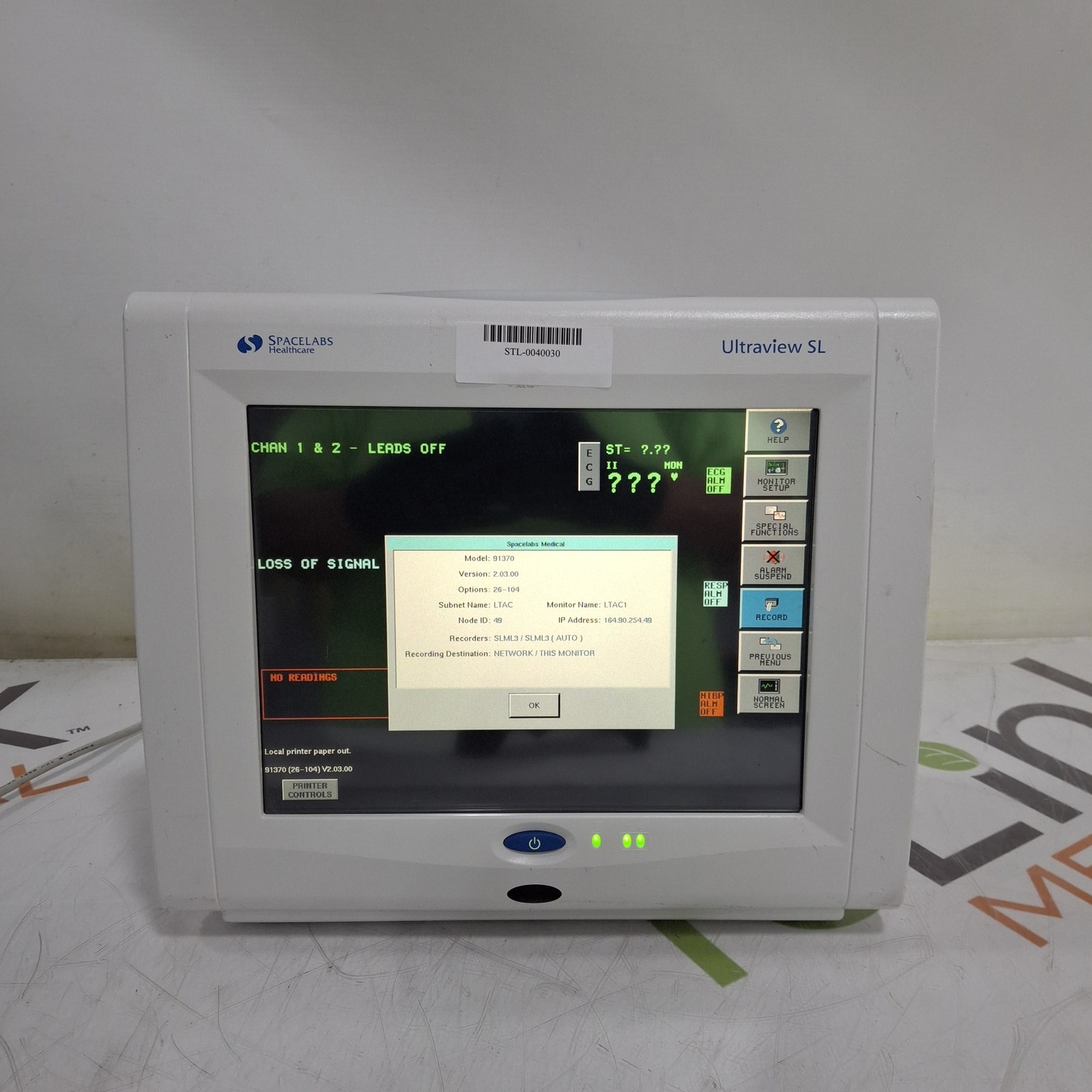 Spacelabs Healthcare Ultraview SL 91370 Network Patient Monitor
