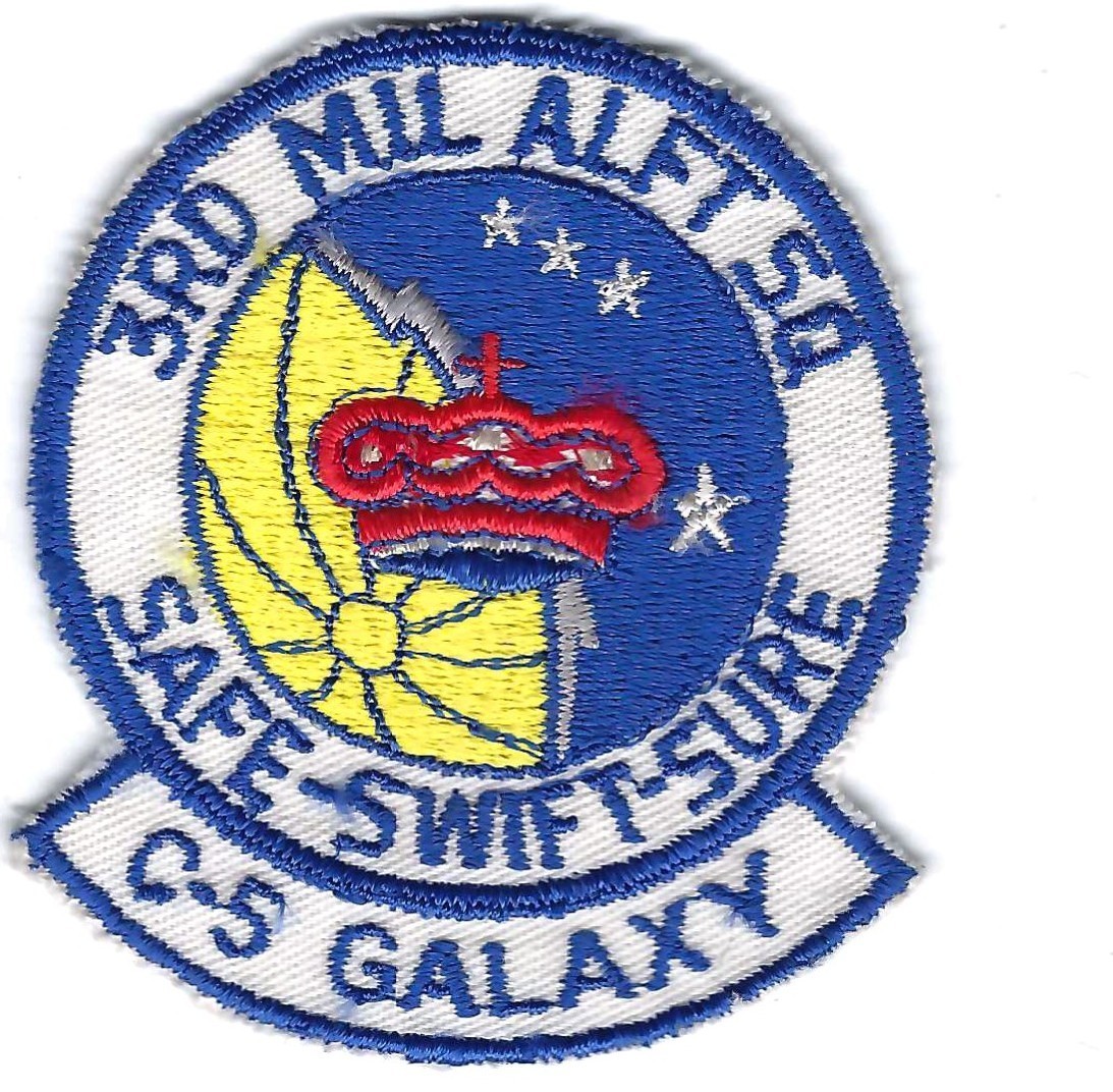 PATCH USAF 3RD MILITARY AIRLFT SQ DOVER  AFB       JT43