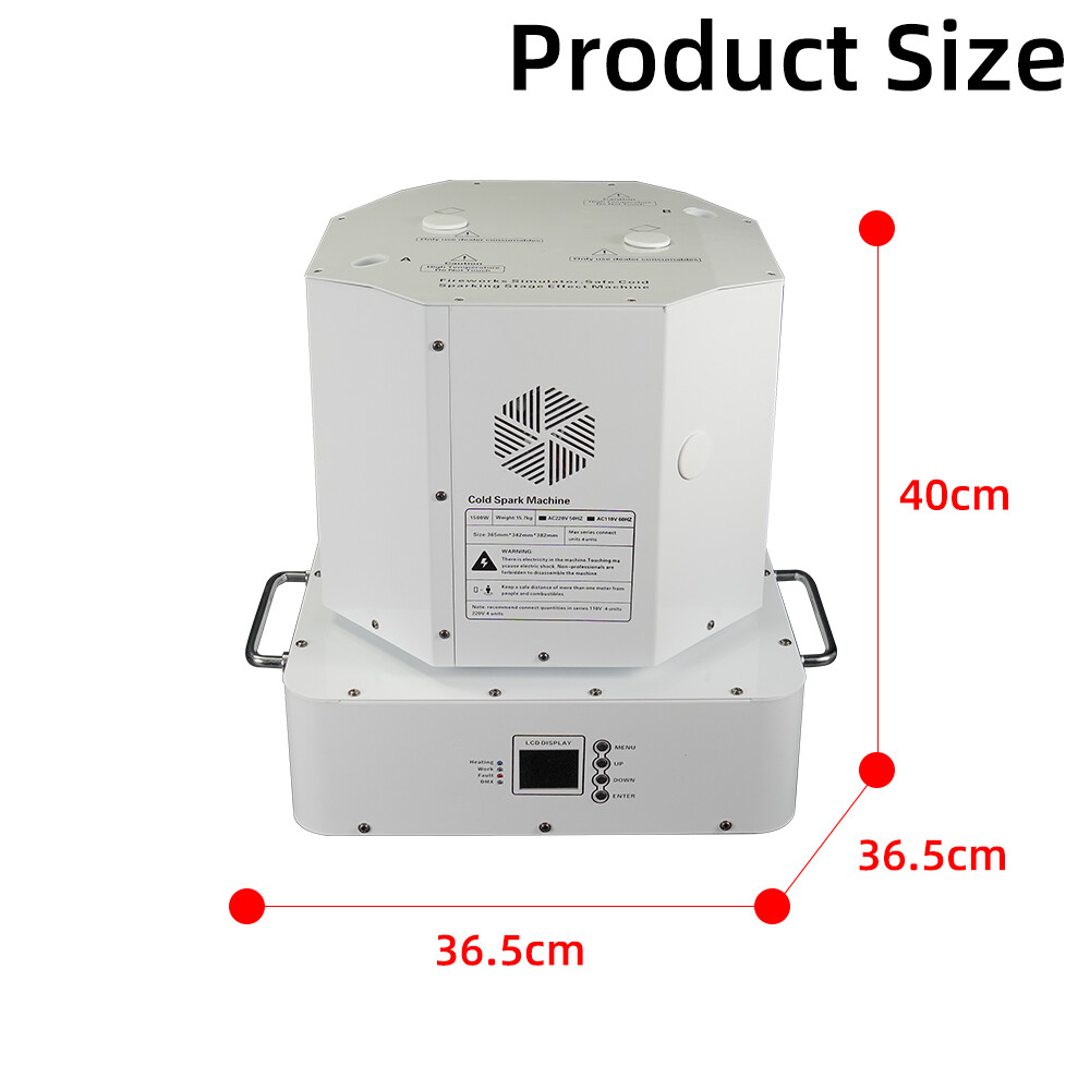 1300W Spin Cold Spark Machine Double Head Firework Fountain DMX Sparkler Machine