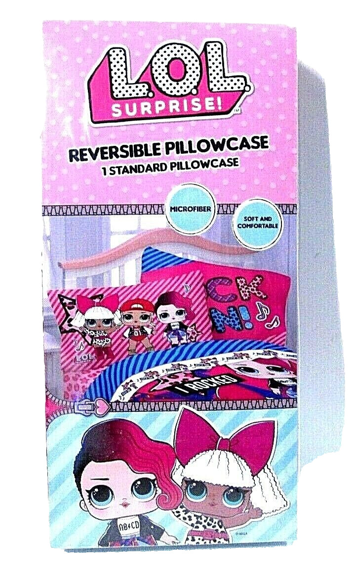 LOL Surprise! Reversible Pillowcase MicrofiberSoft & Comfortable 20 in x 26 in