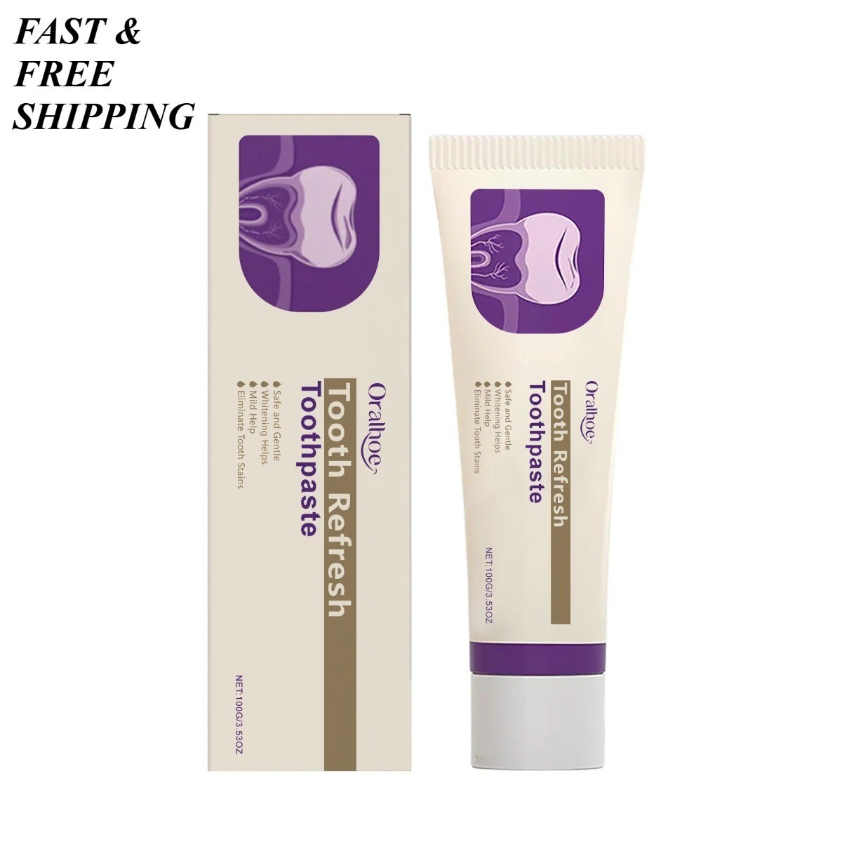 2 PCS-Mouth Refresh Toothpaste – Stain Removal &Teeth Whitening, Freshens Breath