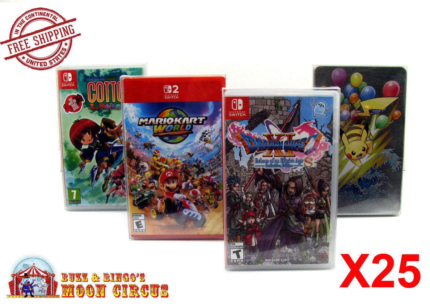 25x NINTENDO SWITCH 1 + 2 PLASTIC & STEELBOOK GAMES - CLEAR BOX PROTECTOR/SLEEVE