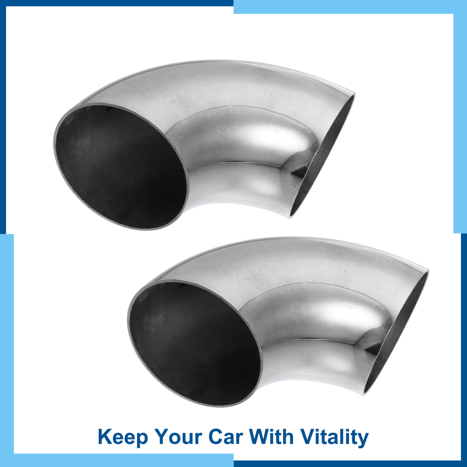Universal 2PCS 3 Inch/3" 90 Degree Bend Tube Exhaust Elbow Pipe Stainless Steel