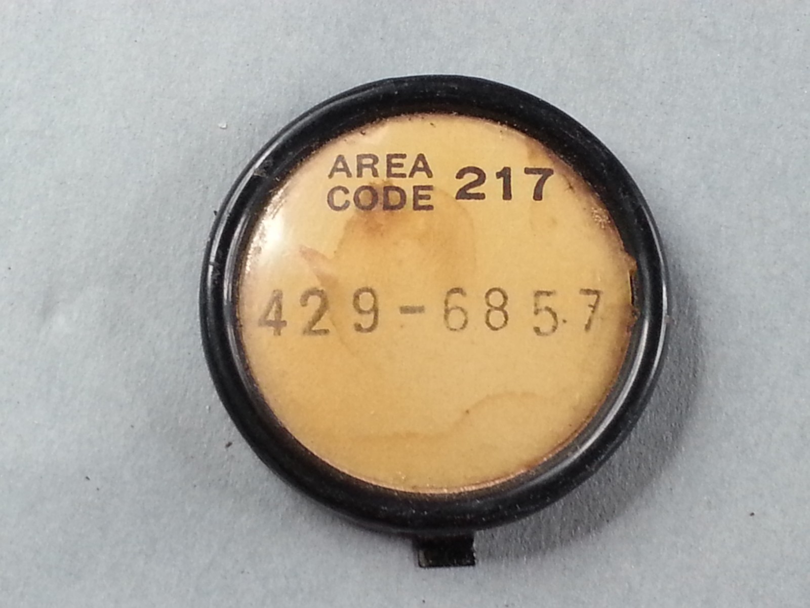 Antique Center Telephone Dial Rotary Number Cover 217-429-6857 Decatur