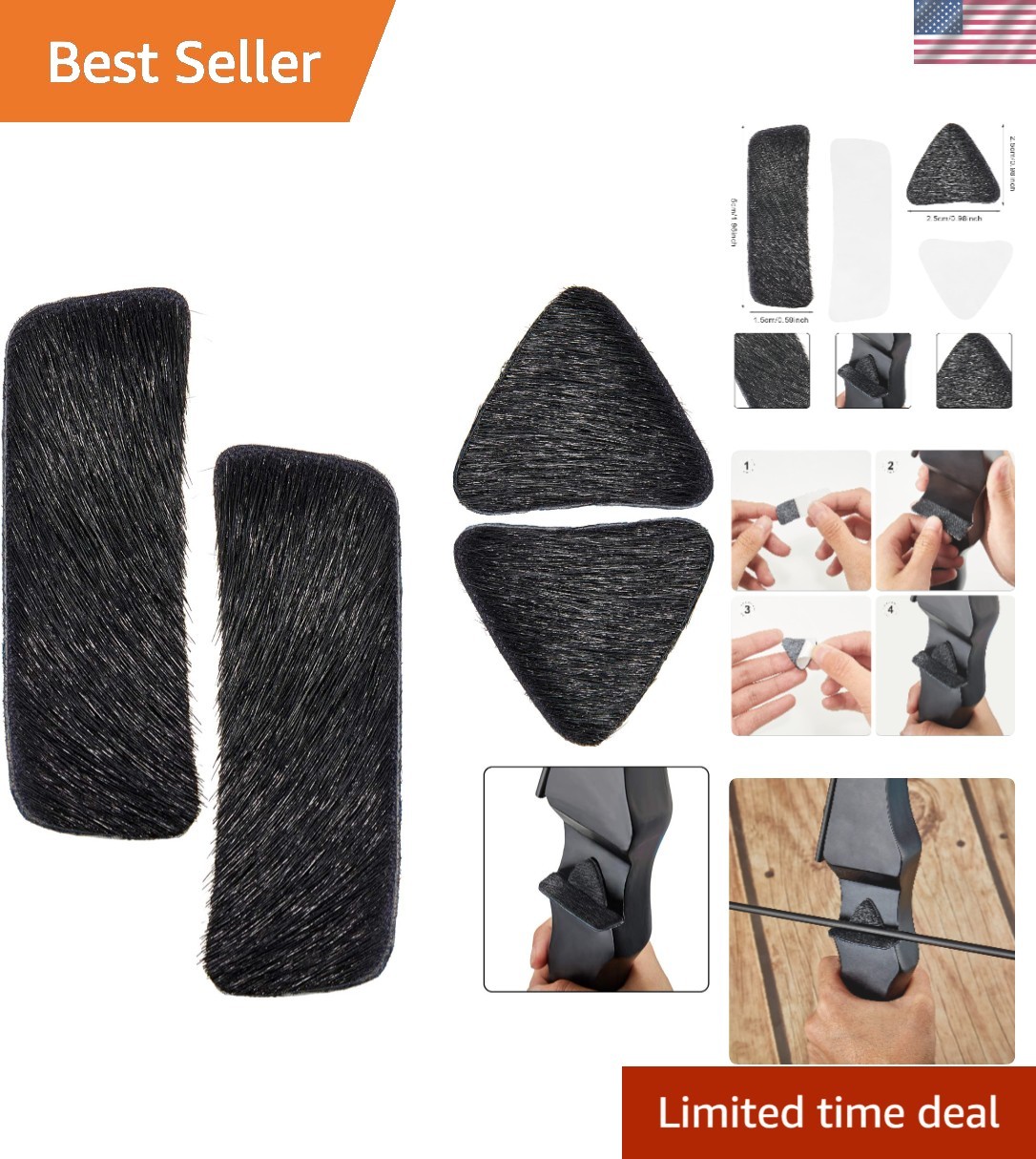 Recurve Bow Accessories - Soft Fur Arrow Rest Pads for Ultimate Performance