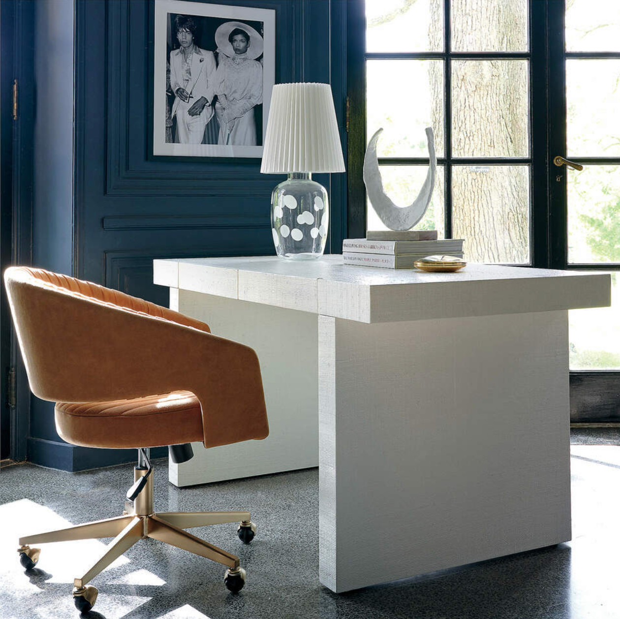 CB2 CHANNEL SUEDE HOME OFFICE CHAIR