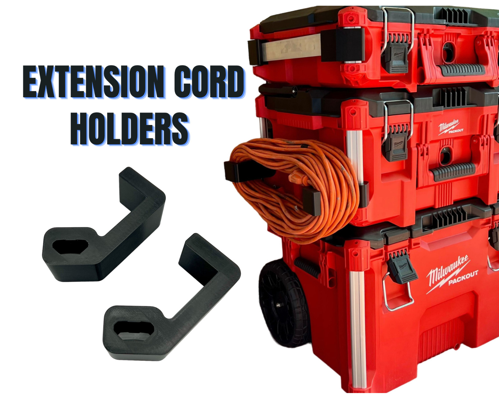 Milwaukee Packout Extension Power Cord Mount Holder Organizer - Made In USA