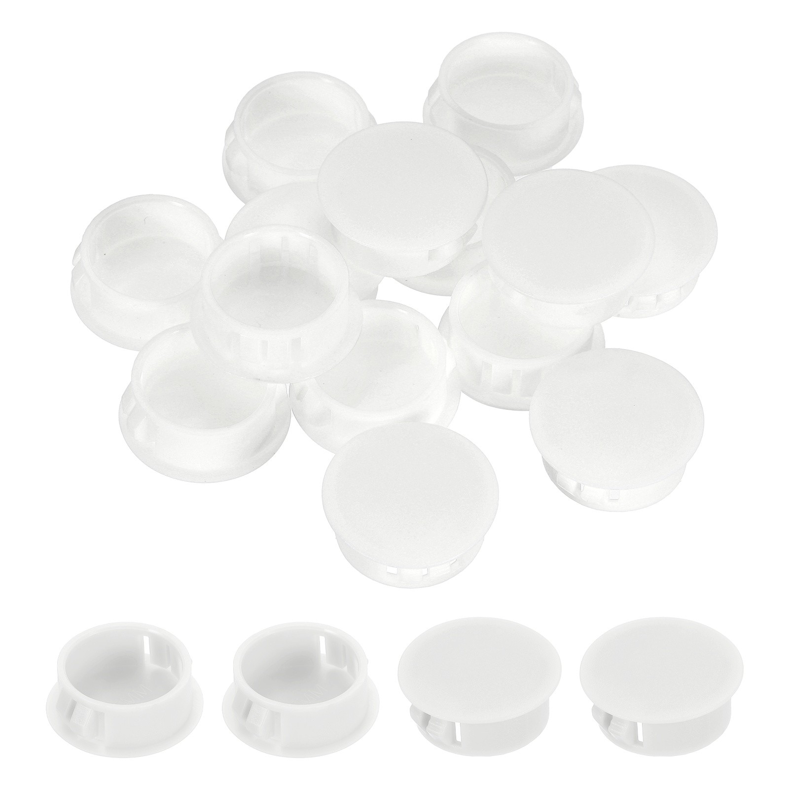 White Hole Plugs 50pcs 1" Plastic Plugs for Round Holes Flush Type