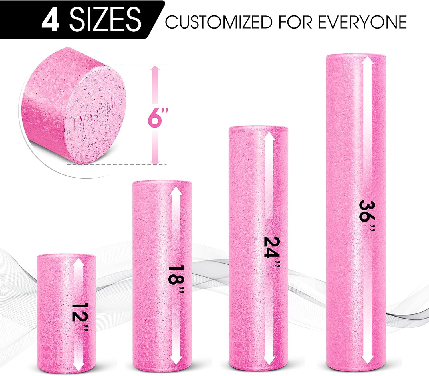 High-Density EPP round Back Roller Foam, Exercise Foam Roller for Yoga, Pilates