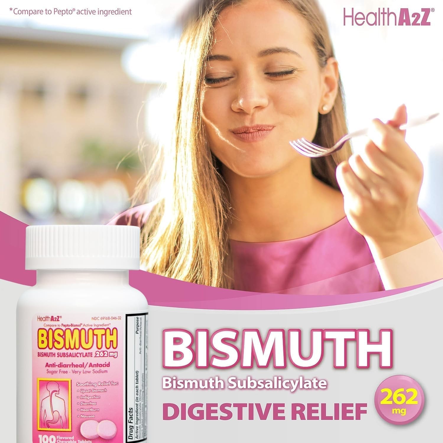 Bismuth Subsalicylate 262Mg Capsules, 100 Count