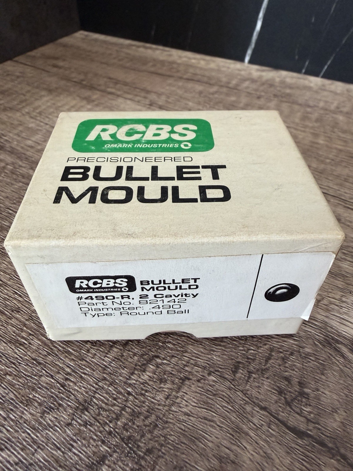 RCBS 490-R Round Ball Bullet Mold 2 Cavity .490 Cal Part 82142 w/Box