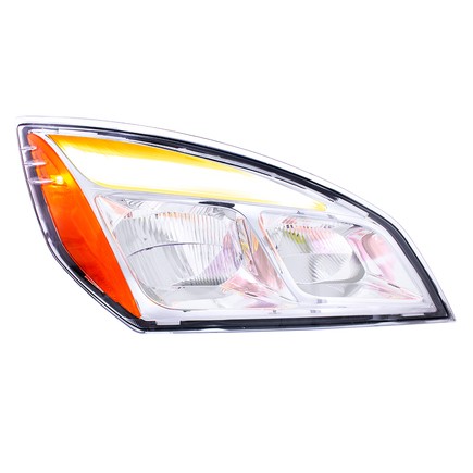 United Pacific 35738 Headlight Assembly Passenger Side, Chrom for Freightliner