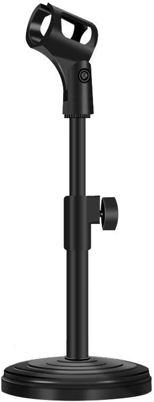 Desktop Microphone Stand, Upgraded Adjustable Table Mic Stand with Mic Clip and