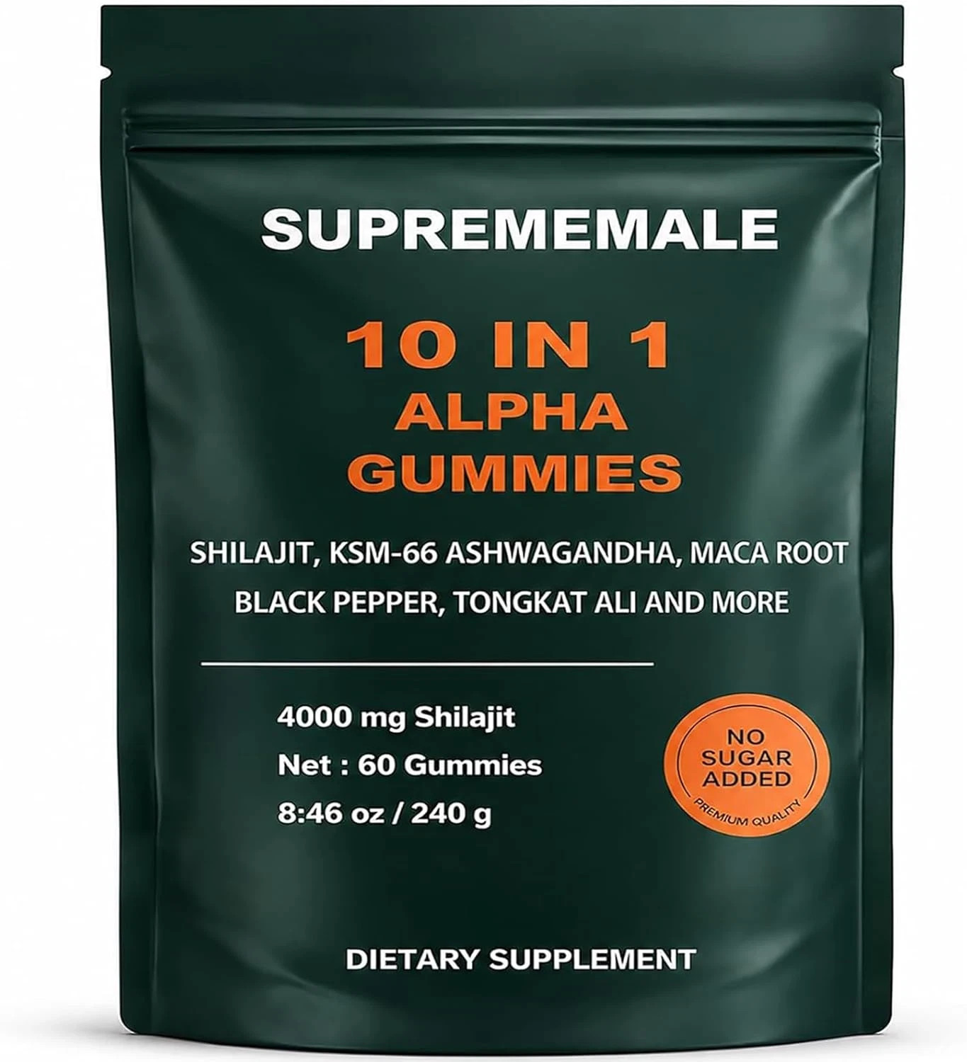 SupremeMale 10 in 1 Alpha Gummies - 4000 mg Herbal Performance Blend with Ashwag