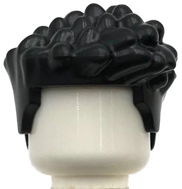 Lego New Black Minifigure Hair Friends Short w/ Curls and Pompadour Part