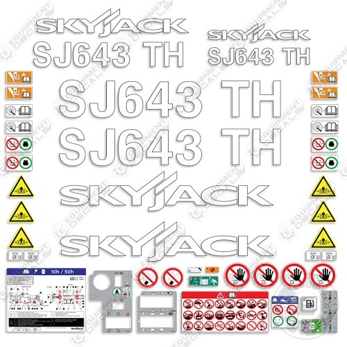 Fits SkyJack SJ643TH Decal Kit Telehandler (FULL KIT) - 7 YEAR 3M Outdoor Vinyl!