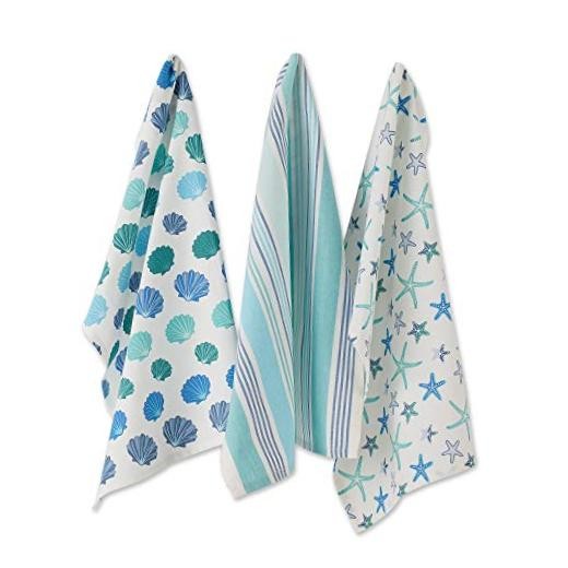 Fouta Beach House Vibes Collection Kitchen Linens, Dishtowel Set Beach Comber