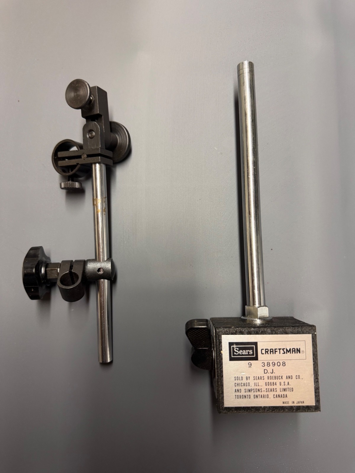 Vintage SEARS Craftsman Magnetic Base Dial Runout Indicator 9-38908 - (m)