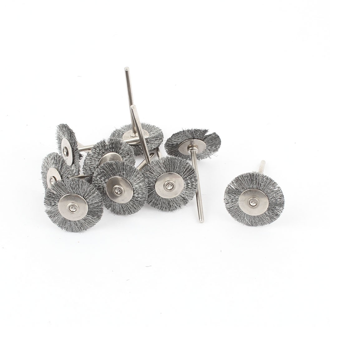 11 Pcs 2.3mm Shank Wire Wheel Brush 25mm Polishing Buffing Rotary Tool