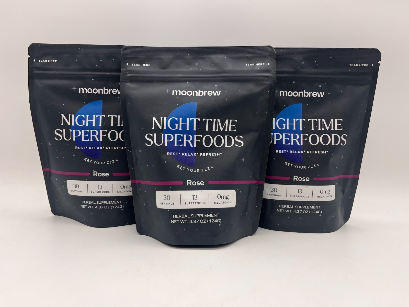 3x MOONBREW NIGHTTIME SUPER FOODS ROSE 30 SERVINGS EACH EXP 11/26 SEALED MR 981