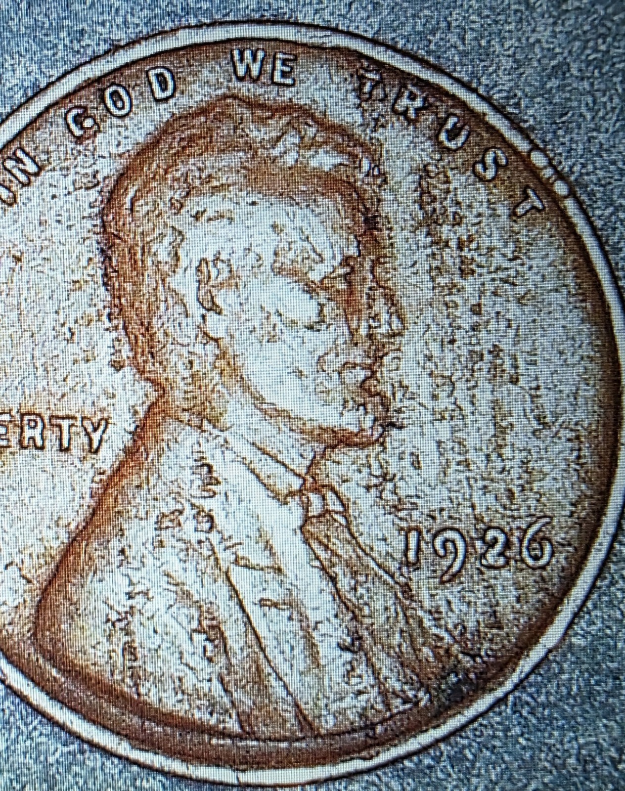 1926 Lincoln Wheat Cent – Obverse Lamination Error – Mint Error