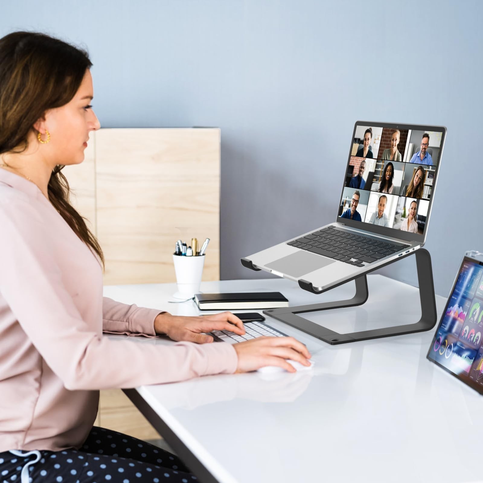 Laptop Stand for Desk Portable Computer Riser Metal Notebook Holder Printer S...