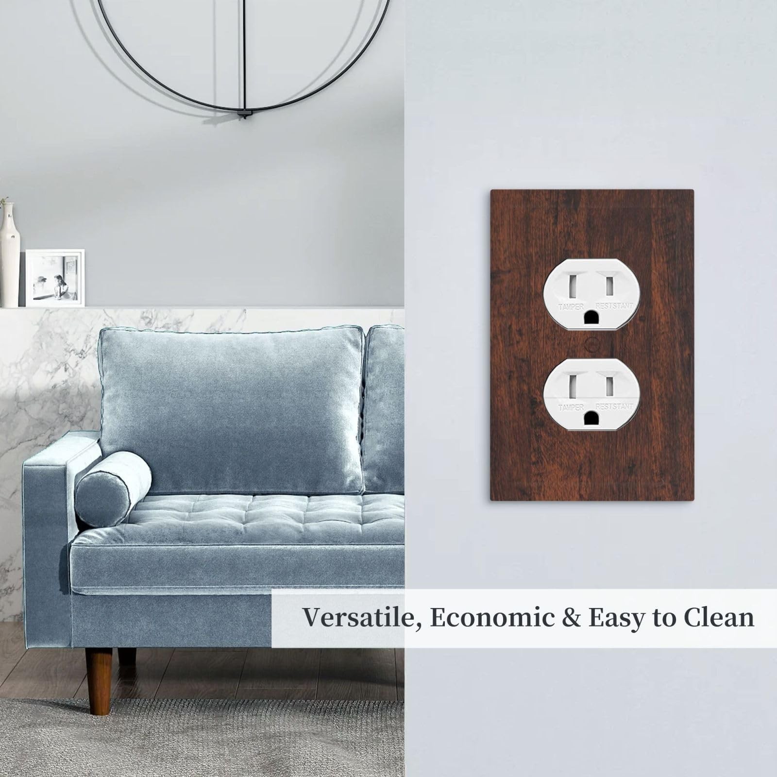 Wmhusu Switch Plate Brown Red Rustic Wood Grain 2 Pack