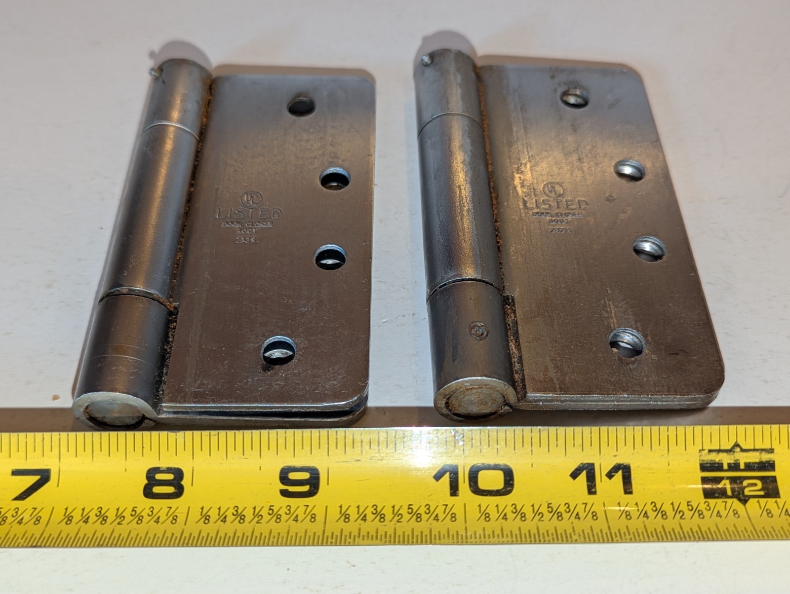 (2) 4" Self Closing Spring Door Hinges UL Listed - Nickle  (Chrome/Silver)