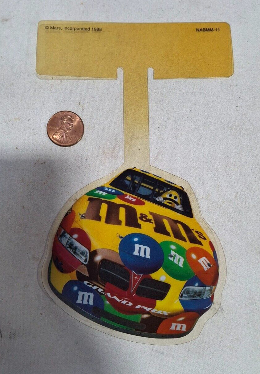 Vintage 1998 Wars Chocolate M&M's NASCAR Plastic Shelf Hanger