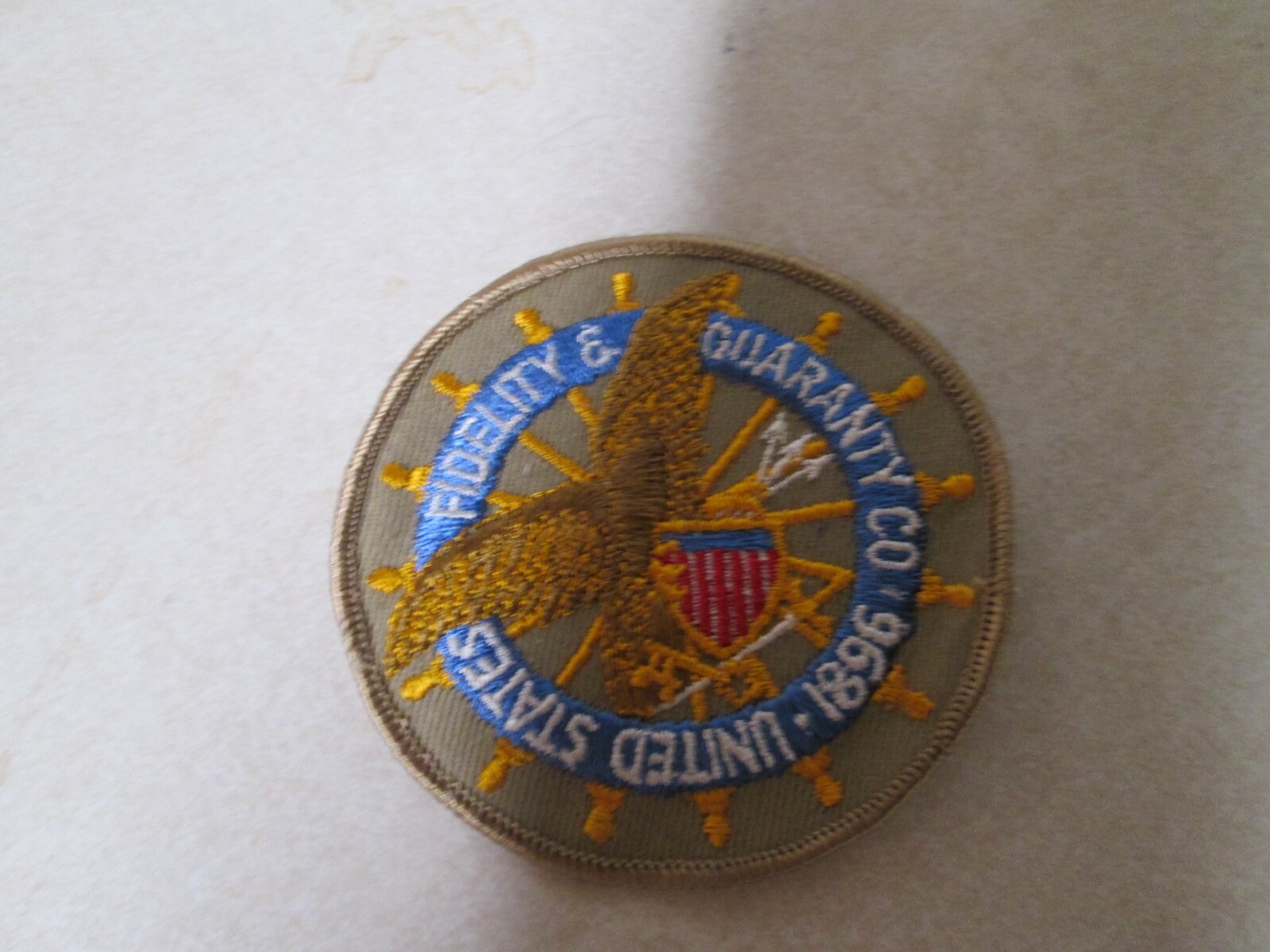 PATCH OLDER SEW ON UNITED STATES FIDELITY & GUARANTY CO 1896