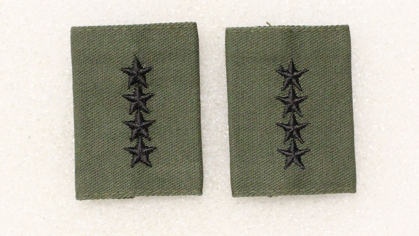 Cloth Military Rank 034: Army 4 Star General, pair - WCP jacket tab
