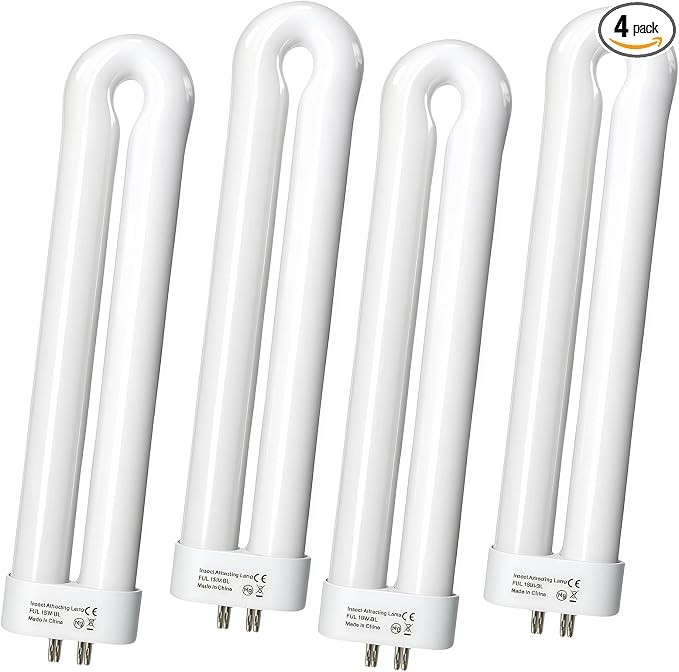 4 Pack 15W 4 Pin Bug Zapper Bulbs For Black Flag BZ-15 Flowtron BK-15D Stinger