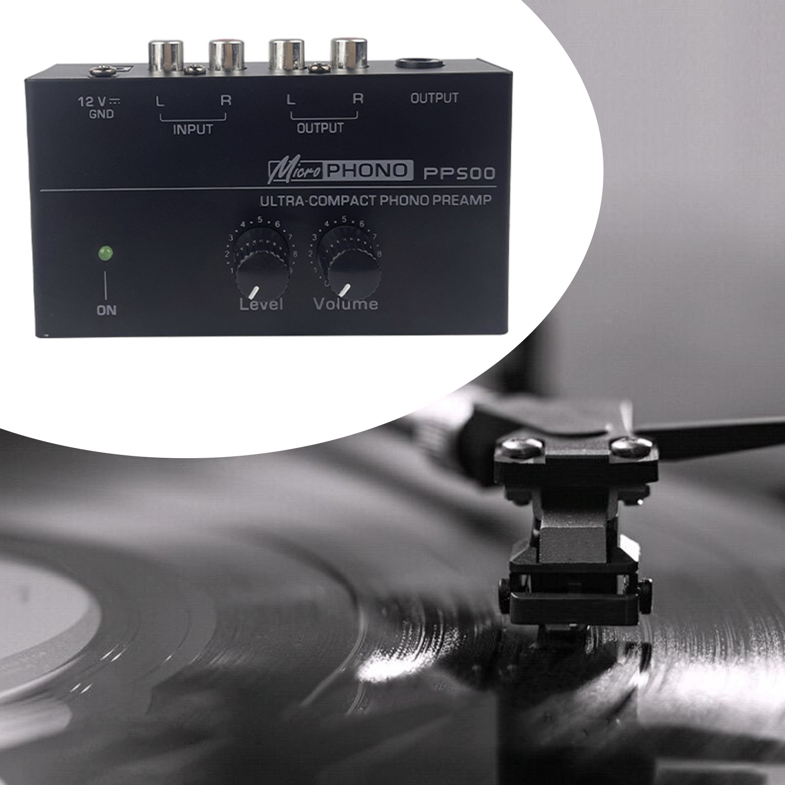 PP500 Phono Preamp Preamplifier with Level Volume Control for LP Vinyl Turntable