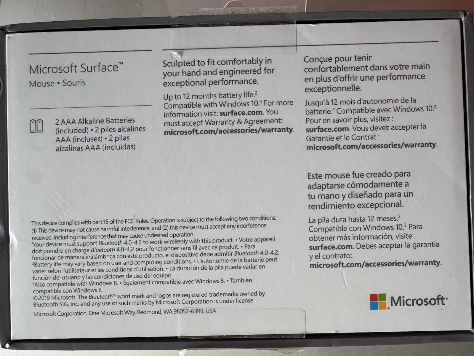 Microsoft - Surface Bluetooth Optical Ambidextrous Mouse - Wireless - Silver Mod