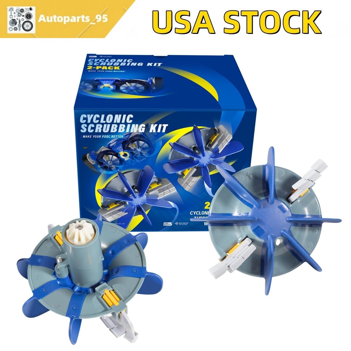 For Zodiac MX6/8, MX6/8 Elite R0714300 Cyclonic Scrubbing Turbine Assembly 2PACK