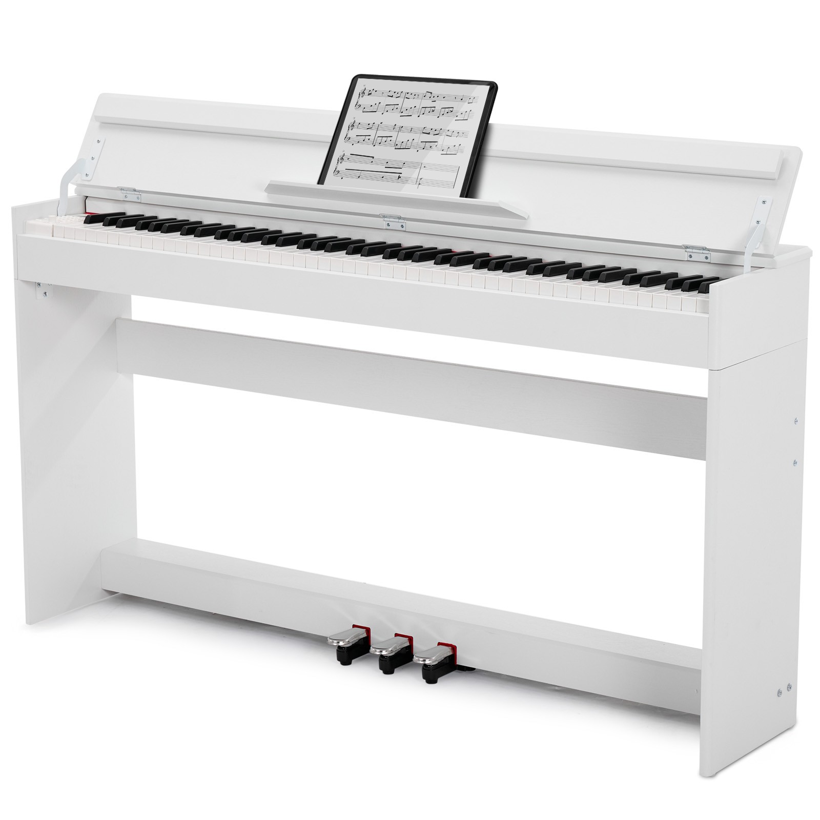 MUSTAR White 88Keys Upright Fully Weighted Digital Piano Keyboards for Beginners