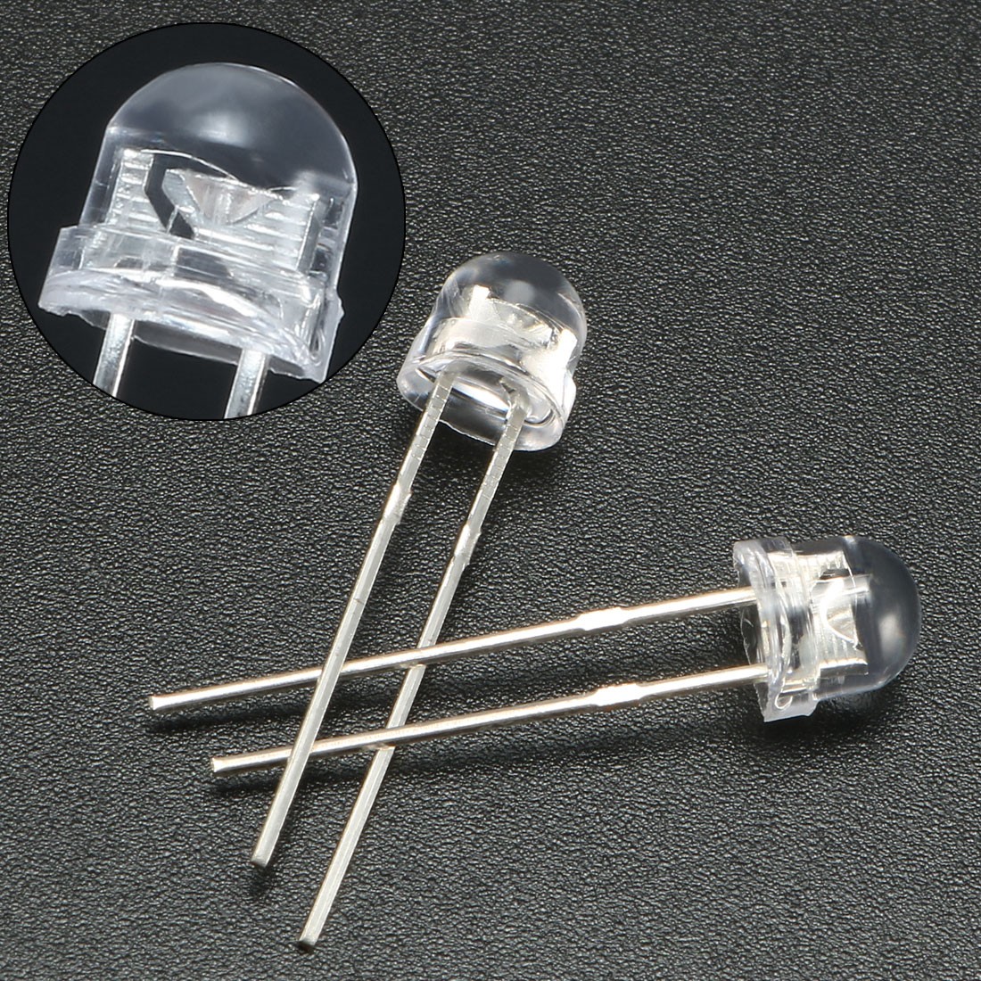 30pcs 5mm White LED Diode Lighting Electronics Component Emitting Light 3-3.4V